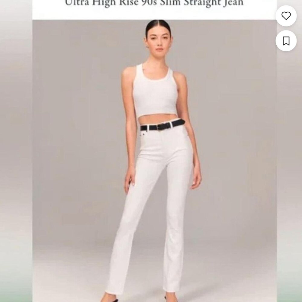 Abercrombie and Fitch white jeans  Ultra High Rise 90s Slim Straight Jean